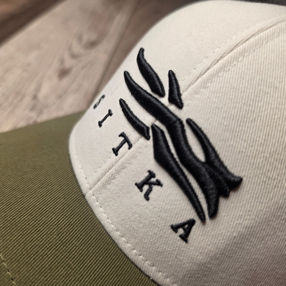 Sitka Trucker Hat Mens OSFA Green Cream Black Excellent Mid-Pro Snapback Logo